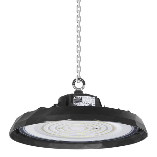 POWERTECH LED φωτιστικό καμπάνα PT-1531, 100W, 6500K, Φ30x11cm, IP65, μαύρο