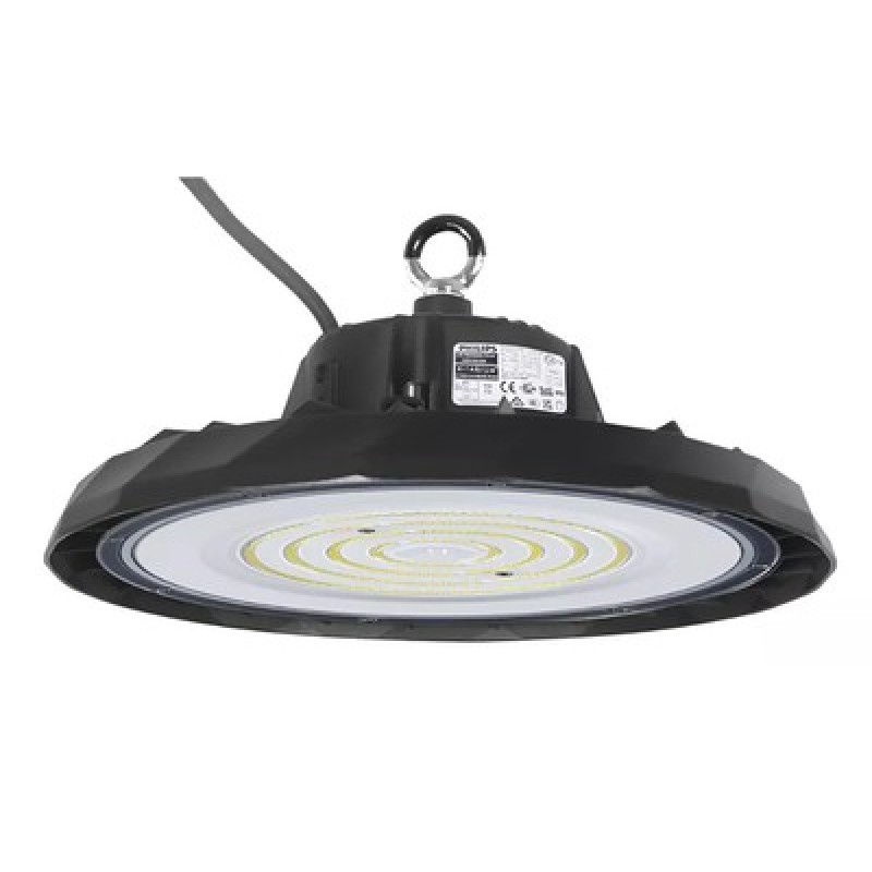 POWERTECH LED φωτιστικό καμπάνα PT-1531, 100W, 6500K, Φ30x11cm, IP65, μαύρο