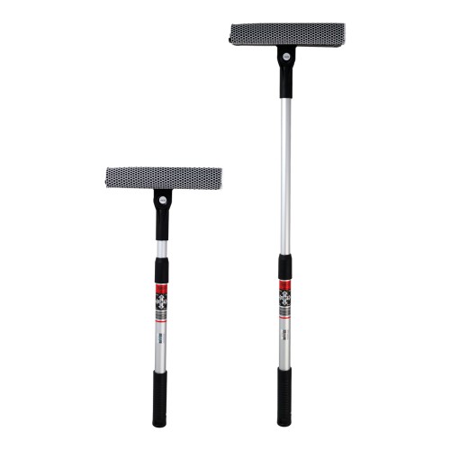 HEYNER καθαριστής τζαμιών 407300, τηλεσκοπικός έως 80cm, ασημί/μαύρος