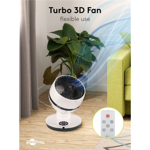 GOOBAY ανεμιστήρας δαπέδου 59515 με χειριστήριο, 23cm, 70W, λευκός