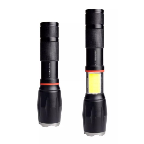 ESPERANZA φορητός φακός LED EOT070, 250lm, IPX3, zoom, με μαγνήτη, μαύρος