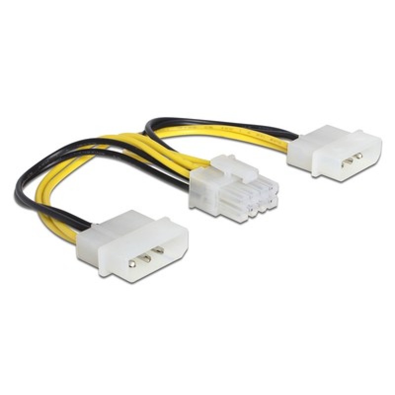 DELOCK καλώδιο 2x 4pin molex σε 8pin EPS 83410, 0.15m