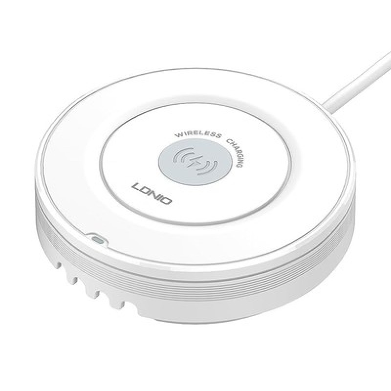 LDNIO σταθμός φόρτισης AW003, USB-C/3x USB/wireless, 32W, PD/QC, λευκός