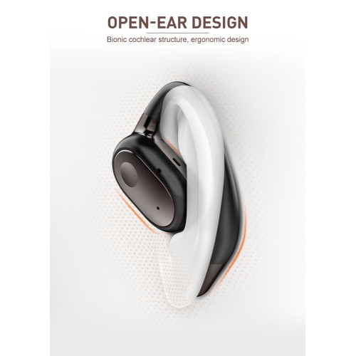 LDNIO earphones με θήκη φόρτισης T11, OWS, Φ15mm, 50/450mAh, μαύρα