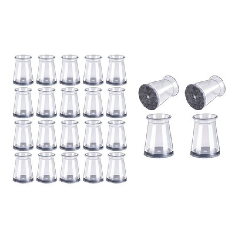 HOME USE προστατευτικές τάπες επίπλων HUH-0258, 16-23mm, διάφανες, 24τμχ