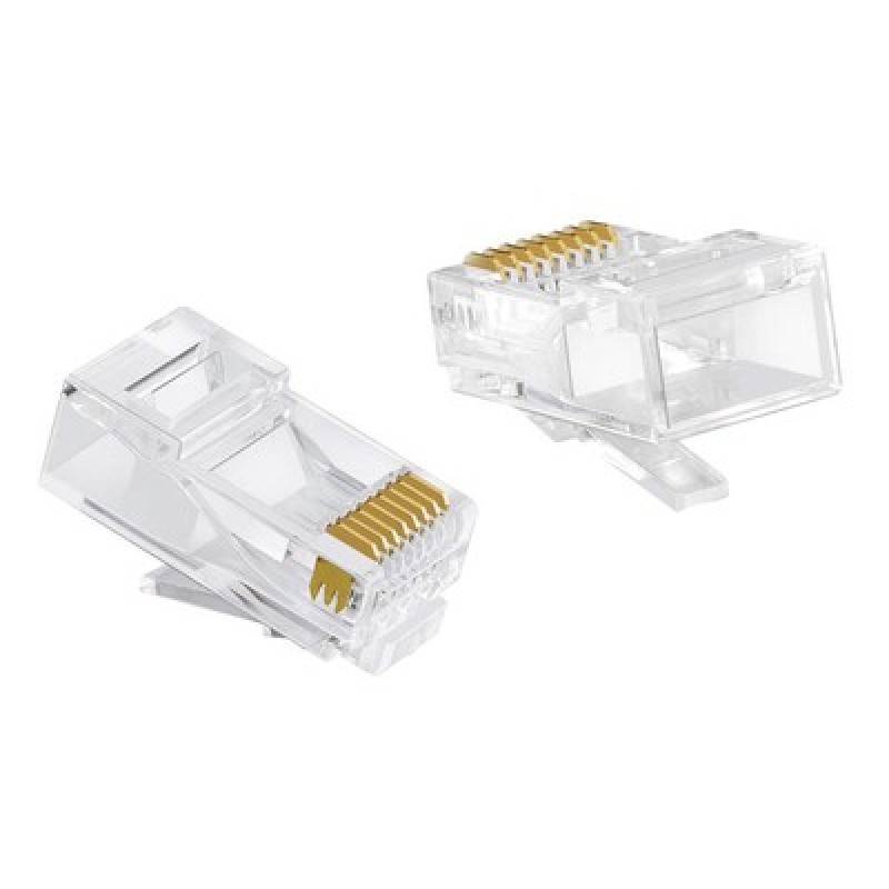 POWERTECH βύσμα RJ45 CAB-N447, ανοιχτού τύπου, Cat 6/6a UTP, διάφανο, 50τμχ