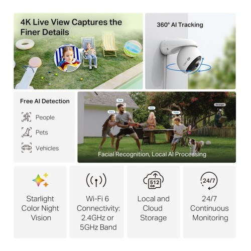 TP-LINK smart camera Tapo C560WS, 4K, IP66, Wi-Fi 6, two-way audio, Ver. 1.0