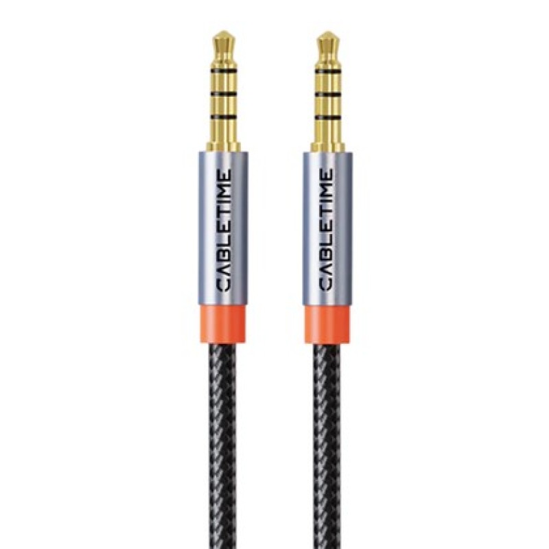CABLETIME καλώδιο ήχου 3.5mm CT-AM35M, gold plated, 1m, μαύρο