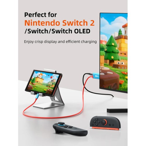 CABLETIME καλώδιο USB-C σε HDMI CT-CMHD4P, 4K/60Hz, PD100W, 2m, κόκκινο