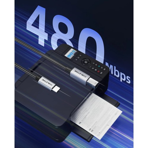 CABLETIME καλώδιο USB-C σε USB Type B CT-CMBM1, 480Mbps, 1.5m, μαύρο