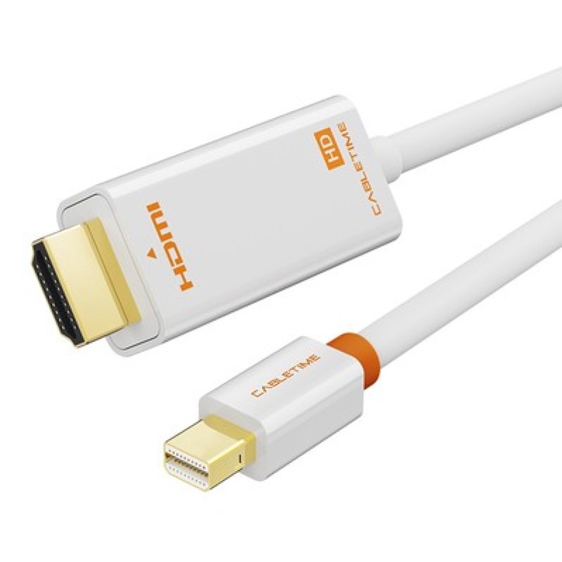 CABLETIME καλώδιο mini DisplayPort σε HDMI CT-AV588-03G, 1080p/60Hz, 1m, λευκό