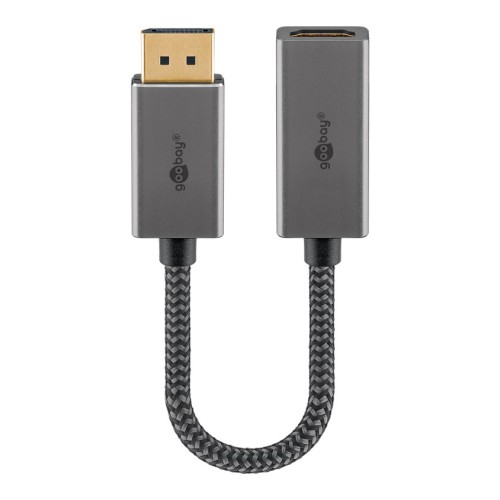 GOOBAY αντάπτορας DisplayPort σε HDMI 75271, 4K/60Hz, 0.2m, γκρι