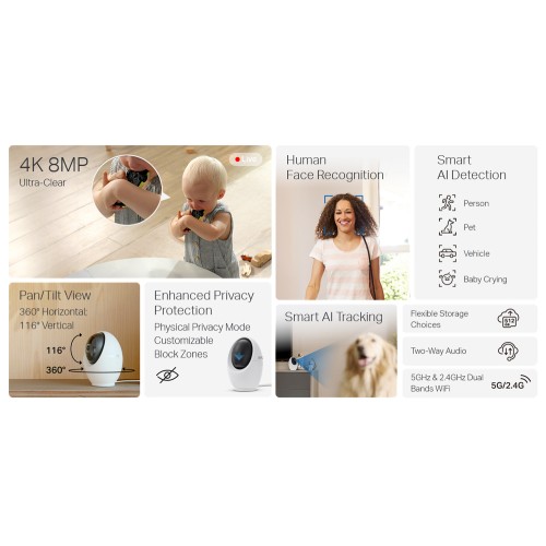 TP-LINK smart camera Tapo C260, 4K, WiFi, two-way audio, Pan/Tilt , Ver. 1.0