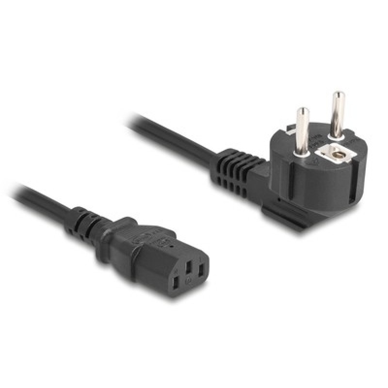 DELOCK καλώδιο τροφοδοσίας 81299, 3x 0.75mm², 1m, μαύρο