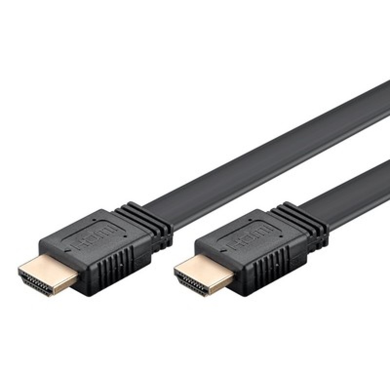 GOOBAY καλώδιο HDMI 77135 με Ethernet, flat, 8K/60Hz, 48 Gbps, 2m, μαύρο