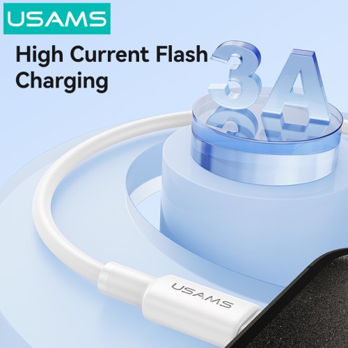 USAMS καλώδιο USB-C σε USB SJ761, 3A 18W, 480Mbps, 1m, λευκό