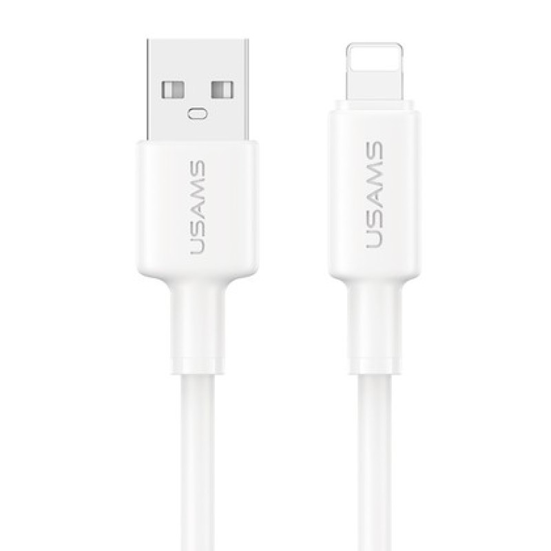 USAMS καλώδιο Lightning σε USB SJ762, 2.4A 12W, 480Mbps, 1m, λευκό