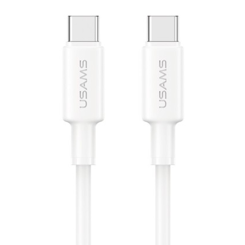 USAMS καλώδιο USB-C SJ763, 60W, 480Mbps, 1m, λευκό