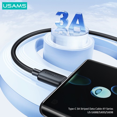 USAMS καλώδιο USB-C σε USB US-SJ693, 3A, 480Mbps, 2m, λευκό