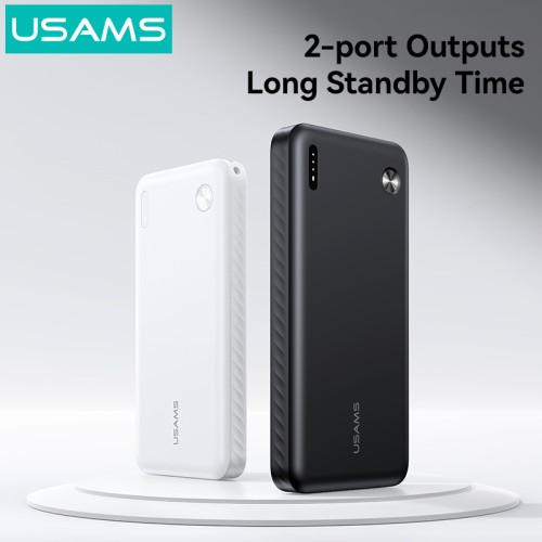 USAMS power bank CD253, 2x θύρες εξόδου, 10000mAh, 10W, μαύρο