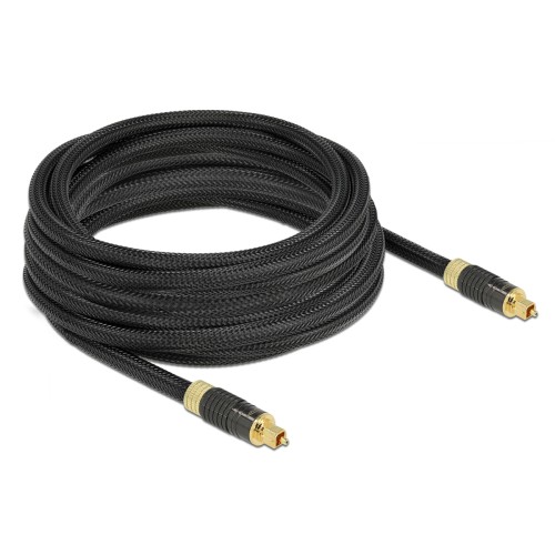 DELOCK καλώδιο ήχου Toslink 86595, gold plated, 5m, μαύρο