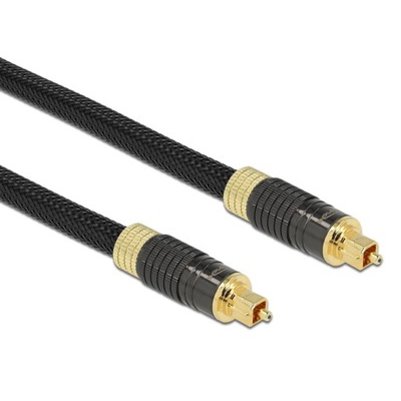 DELOCK καλώδιο ήχου Toslink 86595, gold plated, 5m, μαύρο