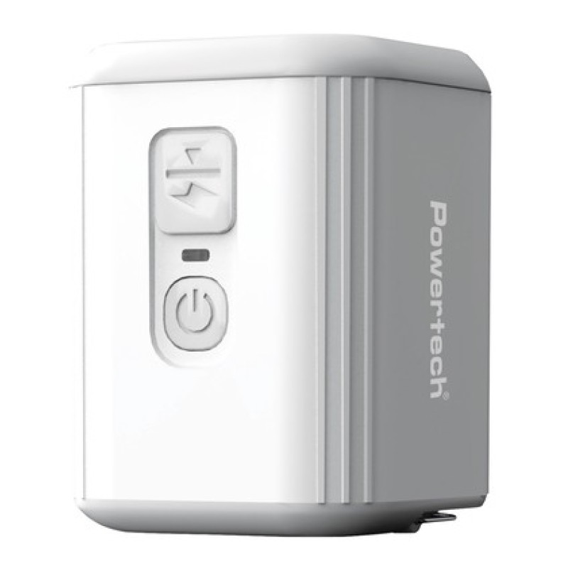 POWERTECH μίνι τρόμπα PT-1553 με φακό, 5W, επαναφορτιζόμενη, λευκή