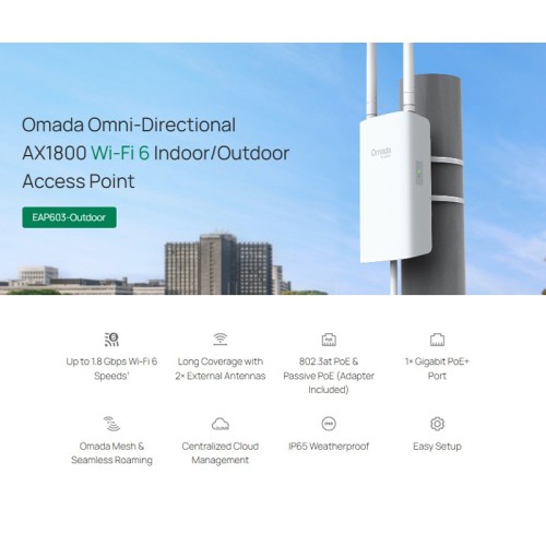 TP-LINK access point EAP603-Outdoor, WiFi 6, Mesh, AX1800, EU/1.0