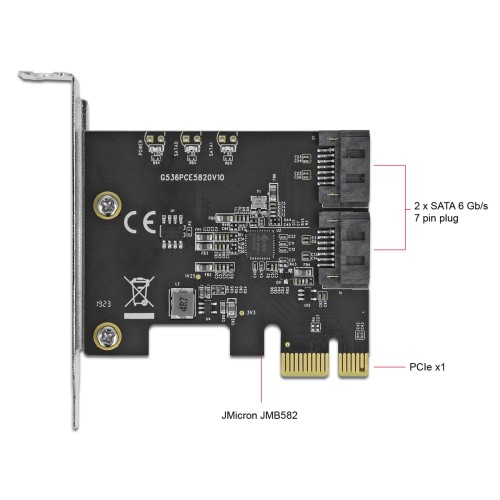 DELOCK κάρτα επέκτασης PCIe σε 2x SATA 90431, 6Gb/s
