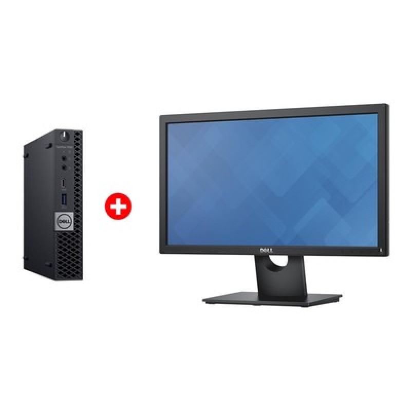 DELL PC OptiPlex 7060 Micro, Refurbished Grade A Repainted, i5-8500T, 8/128GB M.2, με οθόνη E2016H GB, με βάση
