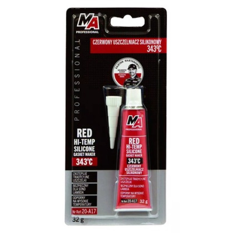 MA PROFESSIONAL κόκκινη φλαντζόκολλα σιλικόνης 20-A17, υψηλής θερμοκρασίας έως 343 °C, 32g