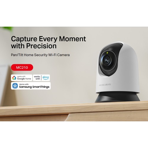 MERCUSYS smart κάμερα MC210, 2K/3MP, WiFi, PTZ, SD, EU/1.0