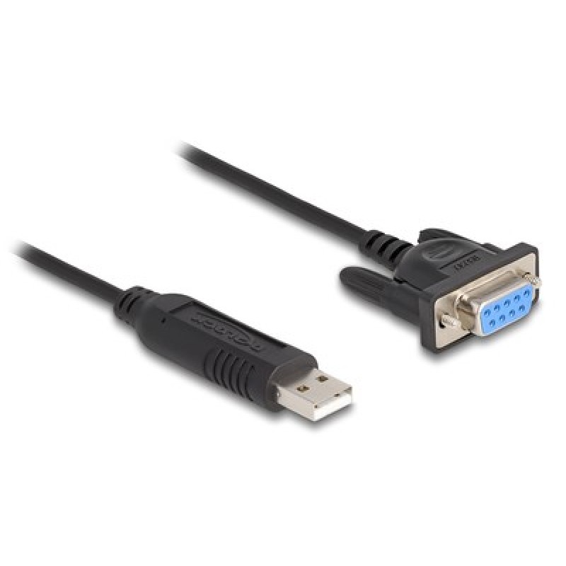 DELOCK καλώδιο USB σε RS-232 67382, 921.6Kbps, 1.8m, μαύρο