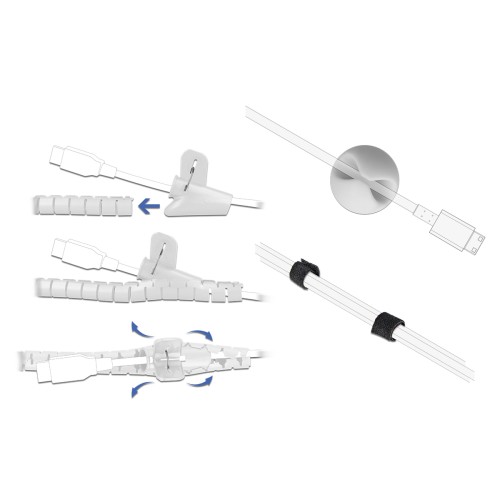 DELOCK σετ δεματικών καλωδίων 18392 με οργανωτές σιλικόνης/πλαστικό δεματικό/ταινία τύπου velcro, 5τμχ