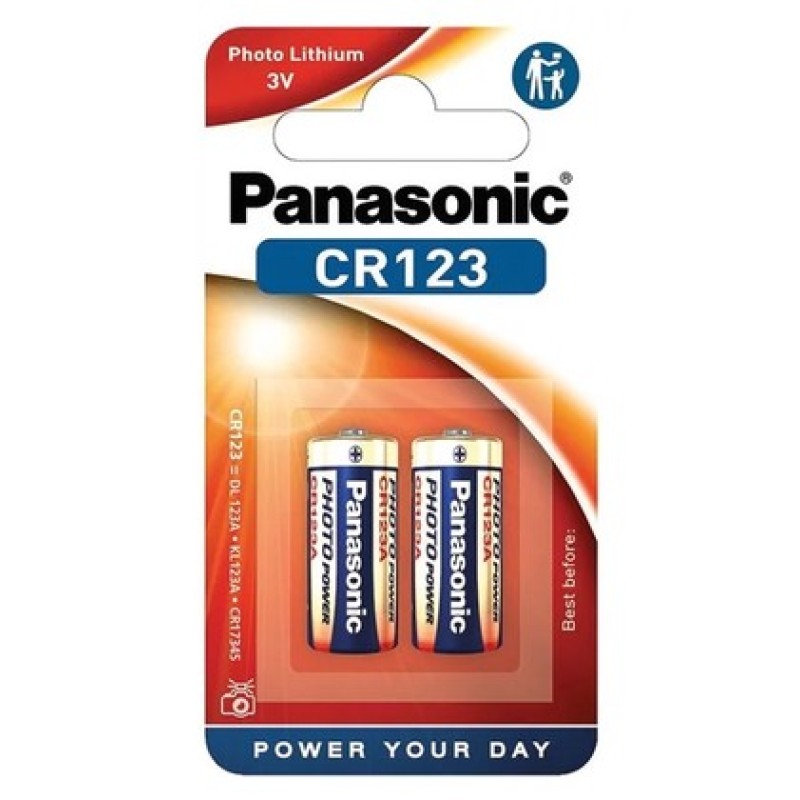 PANASONIC μπαταρίες λιθίου CR123, 3V, 2τμχ