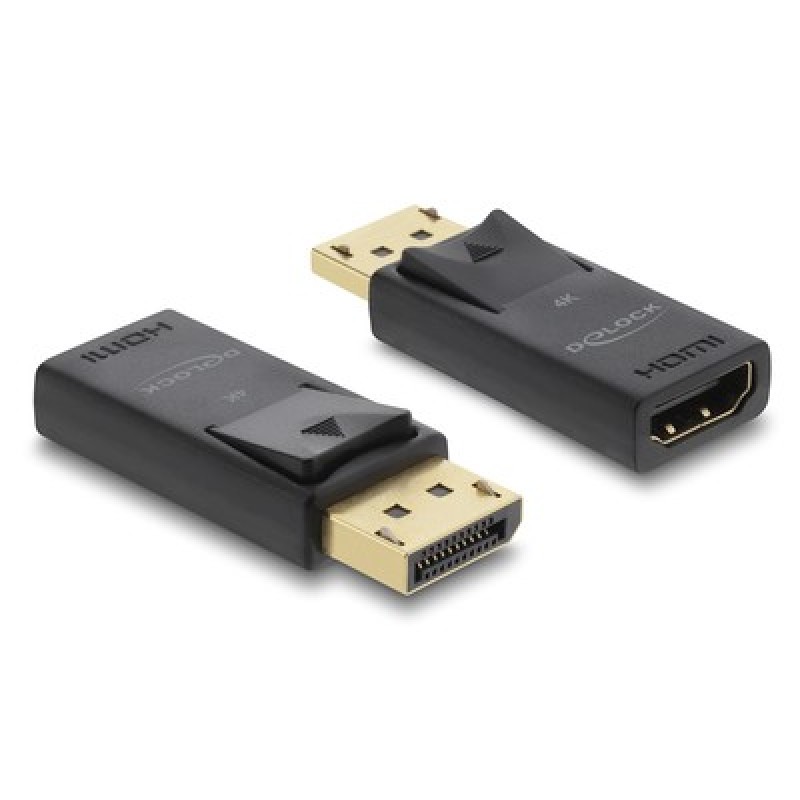 DELOCK αντάπτορας DisplayPort σε HDMI 61086, 4K/60Hz, active, μαύρος