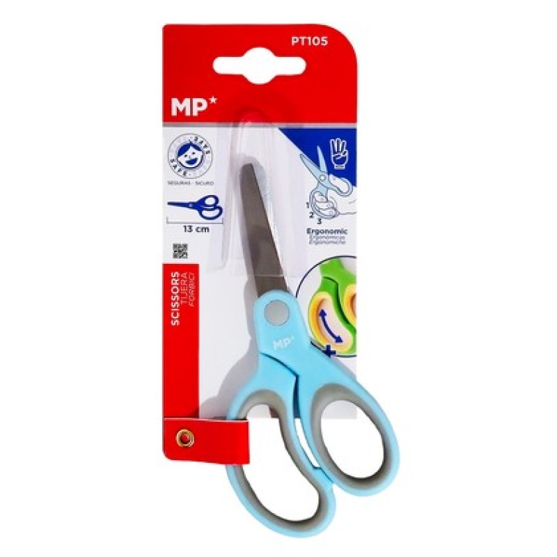 MP παιδικό ψαλίδι χαρτιού PT105, μεταλλική λεπίδα, 13cm, γαλάζιο