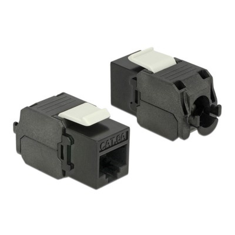 POWERTECH keystone module RJ45 female CAB-N450, Cat.6Α UTP 180°, μαύρο