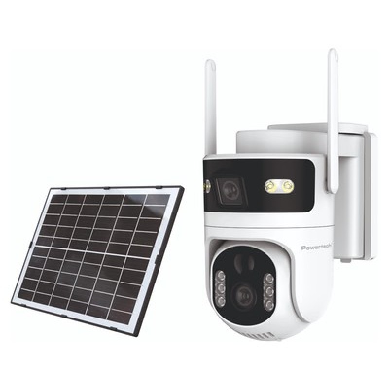 POWERTECH smart ηλιακή κάμερα PT-1547, dual lens, 4MP, 4G, PTZ, SD, IP65