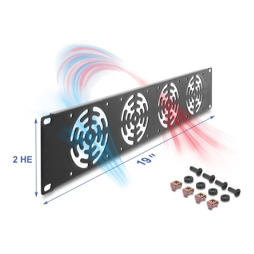 DELOCK κάλυμμα για 4x 80mm ανεμιστήρες 67416 για rack 19