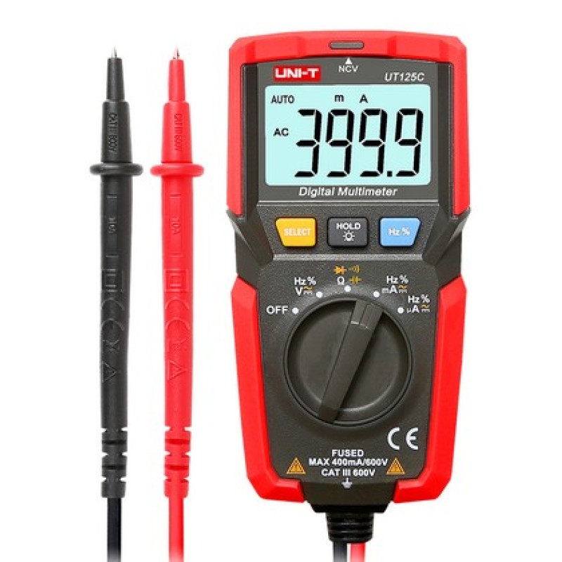 UNI-T μίνι ψηφιακό πολύμετρο UT125C, 600V AC/DC, NCV