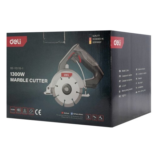 DELI δισκοπρίονο ρεύματος DE-YS110-1E για κοπή μαρμάρου, 1300W