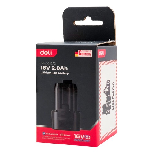 DELI μπαταρία λιθίου για εργαλεία μπαταρίας DE-DC16A2, 16V 2Ah