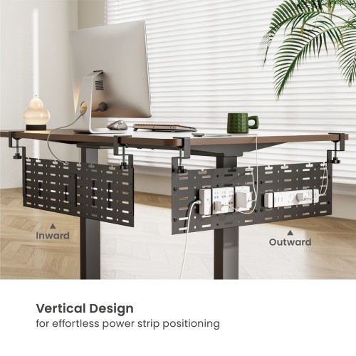 BRATECK cable management γραφείου CC11-20-2, μεταλλικό, 768x63x307mm, μαύρο