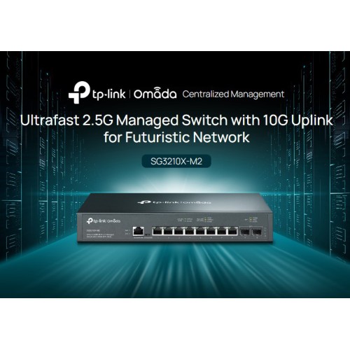 TP-LINK L2+ managed switch SG3210X-M2, 8x 2.5Gbps θύρες, V1.0