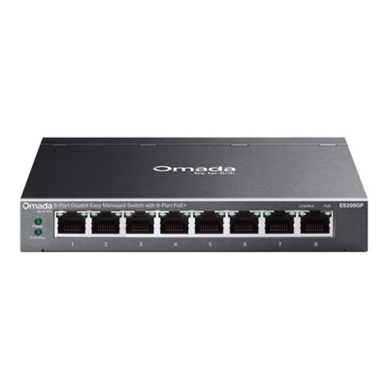 TP-LINK easy managed switch ES208GP, 8x Gigabit θύρες, PoE+, V1.0