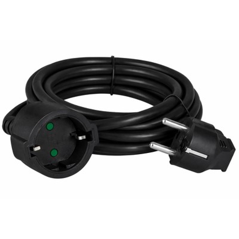 POWERTECH μπαλαντέζα ρεύματος PT-1561, 1x schuko, 16A, 3m, μαύρη