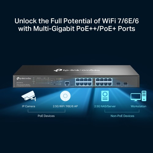 TP-LINK L2+ managed switch SG3218XP-M2, 16x 2.5Gbps θύρες, PoE+, V1.0