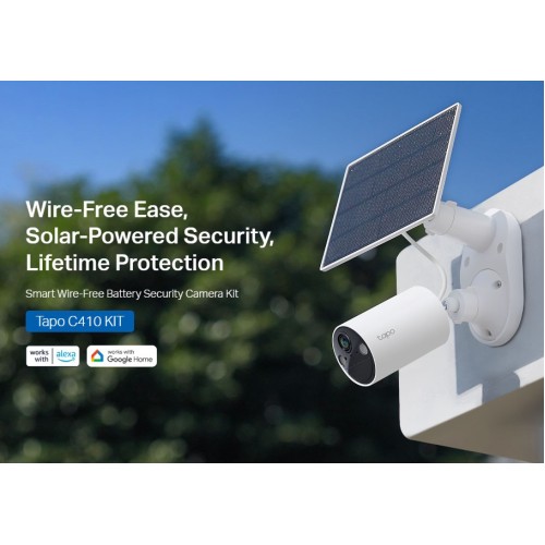 TP-LINK smart ηλιακή κάμερα Tapo C410 KIT, 2K/3MP, WiFi, IP65, V2.0