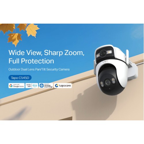 TP-LINK smart κάμερα Tapo C545D, dual lens, 2K/3MP, WiFi, PTZ, IP66, V1.0